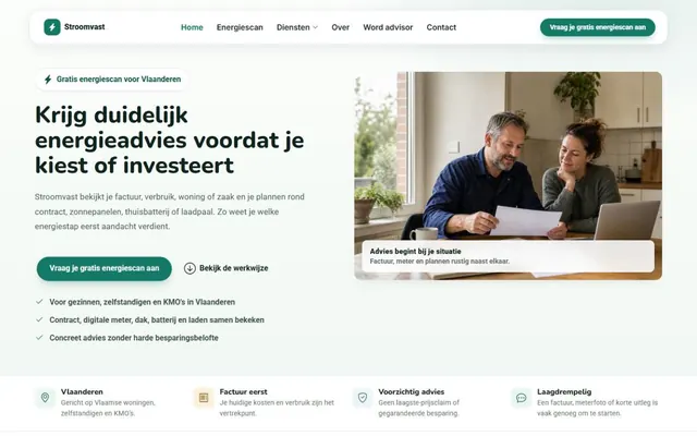 Startpagina van stroomvast.be